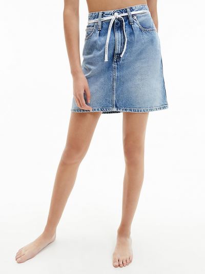 Calvin Klein Ruhák HU959187 | Calvin Klein High Rise Denim Női Mini Szoknya Világos Kék